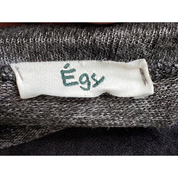 Egy Twofer Sweater Women's Medium Gray Trim Tatran Drop Shoulder Pullover - Picture 4 of 11